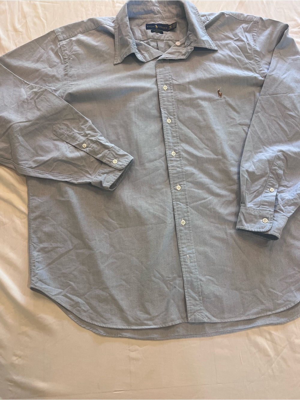 Ralph Lauren Classic Fit Button-Down Shirt Blue 2XB/2G Cotton Woven Long Sleeve